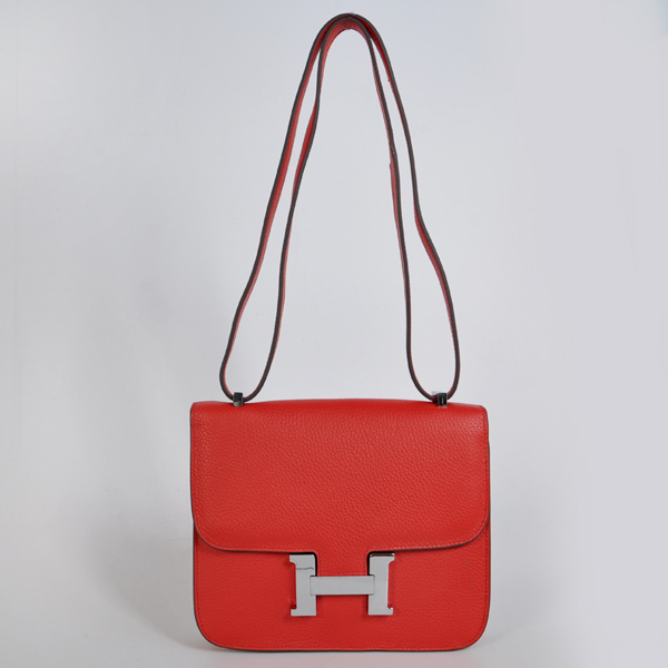 8888FS Hermes Constance Bag in pelle Clemence in Flame con Silve